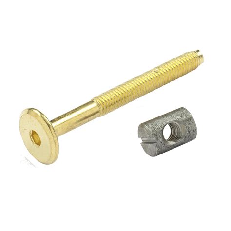 Hafele Joint Connector Bolt With Cross Dowel Nut M6x60mm Brass Mitre10