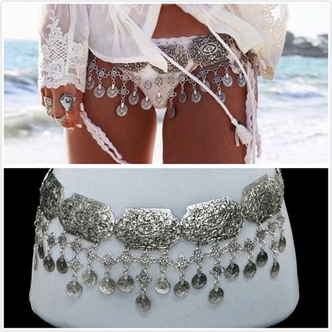 Bohemian Gypsy Women Antique Silver Waist Chains Boho Sexy Beach Body