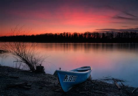 Wallpaper Sunset Clouds Boat River Danube 1900x1321 1062135