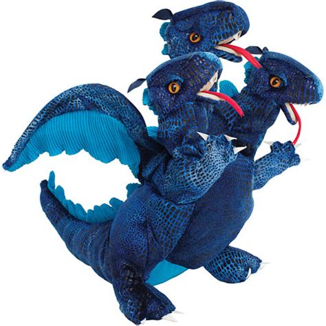 Folkmanis Blue Three Headed Dragon Puppet Toys Et Cetera