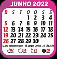 Calendário 2022 Junho PNG - Imagem Legal
