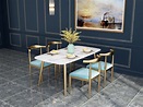ins北欧大理石餐桌4人家用餐桌长方形轻奢饭桌组合简约小户型桌椅-阿里巴巴