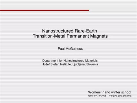 Ppt Nanostructured Rare Earth Transition Metal Permanent Magnets