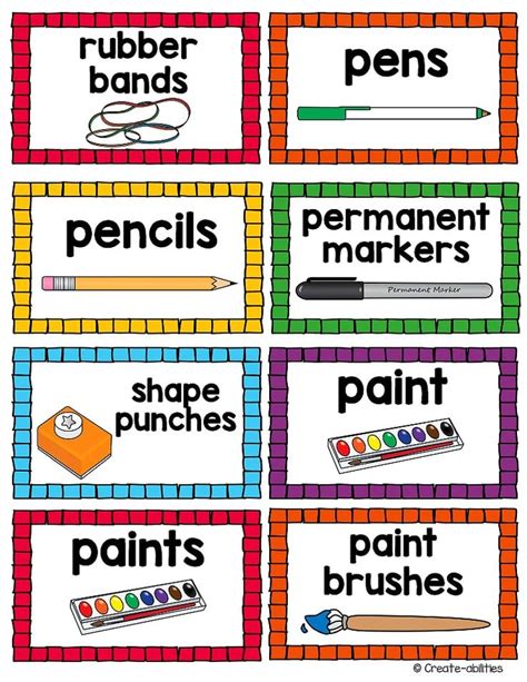Printable Classroom Supply Labels To Organize Your Cl