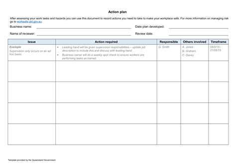 Simple Action Plan Template Word