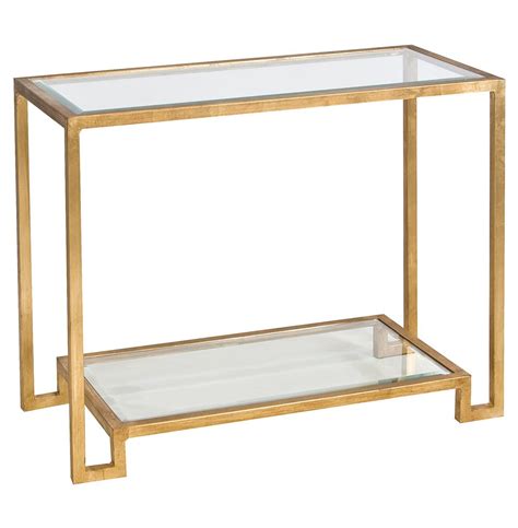 Hutton Hollywood Regency Glass Gold Console Table Kathy Kuo Home
