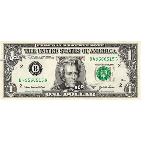 Andrew Jackson On Real Dollar Bill Cash Money Collectible Memorabilia