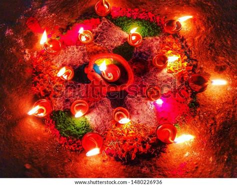 This Photo Tihar Festival Lights Colors Stock Photo 1480226936
