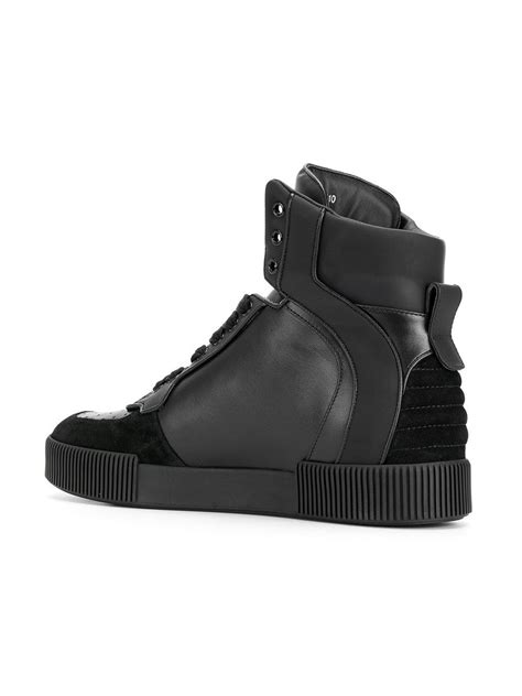 Dolce And Gabbana Leather Hi Top Sneakers In Black For Men Lyst