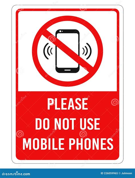 Do Not Use Mobile Phones Sign Stock Vector Illustration Of