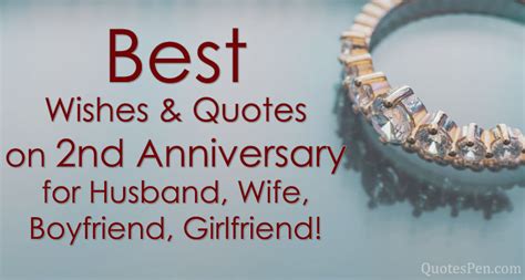 Happy 2nd Wedding Anniversary Wishes Quotes For Husband Wife