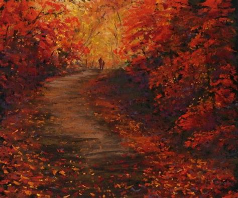 Autumn Painting Contemporary Landscape Pastel Painting Etsy Autumn