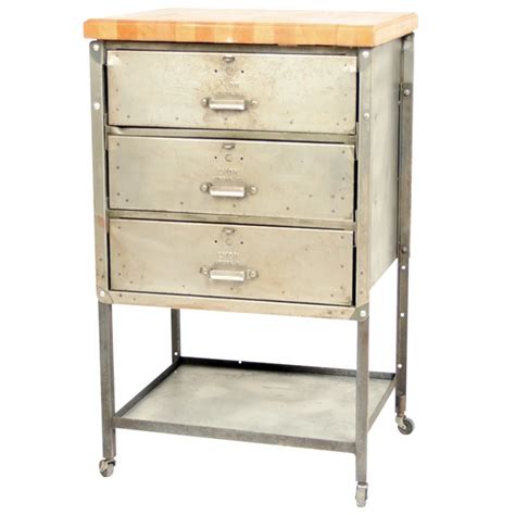 Let cabinets to go add the perfect touch to your kitchen. Industrial Steel 3-Drawer Cabinet with Butcher Block Top ...