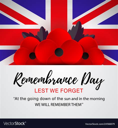 Remembrance Day Poster Lest We Forget Royalty Free Vector