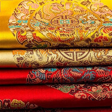 Cf32 1 Yard Chinese Traditional Silk Brocade Fabric Cheongsam Clothing
