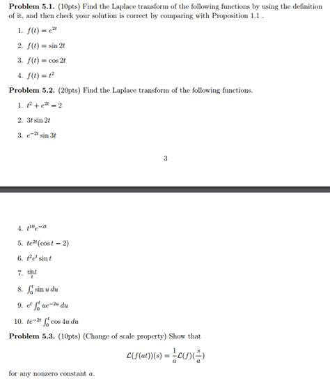 solved find the laplace transform of the following functions