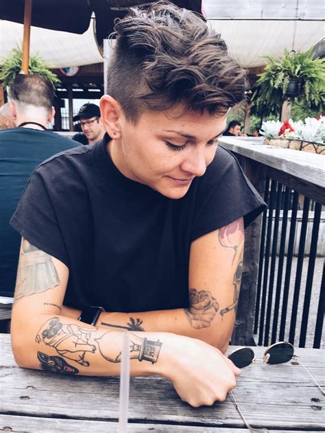 See more ideas about androgynous haircut, androgynous, short hair styles. #tomboy #tattoo #sunnies Skater Dresses, dress, clothe, women's fashion, outfit inspiration ...