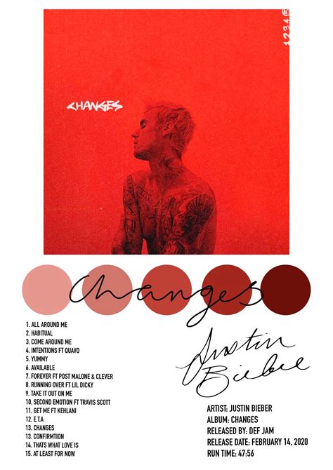 Original Justin Bieber Changes Album Print Justin Bieber Etsy
