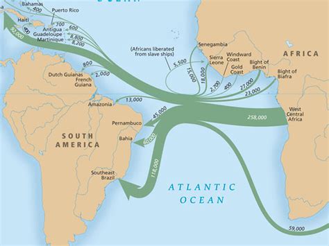 transatlantic slave trade routes map