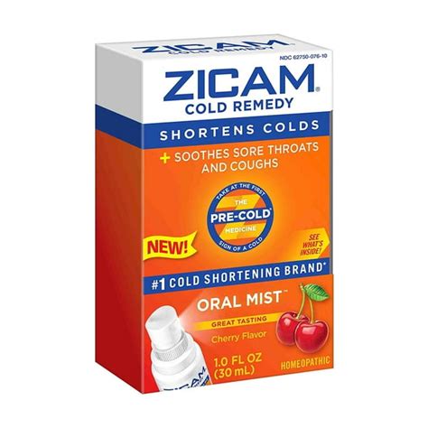 Zicam Cold Remedy Oral Mist Cherry Flavor 1 Ounce Soothes Sore Throats And Coughs Walmart