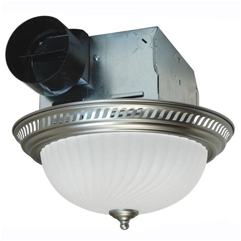 When moist air is carried through a duct that passes through a cold attic space, condensation will when enough condensate accumulates, it drains to the bottom, leaks through the fan, and stains the ceiling. Air King Decorative Nickel 70 CFM Ceiling Exhaust Fan with ...