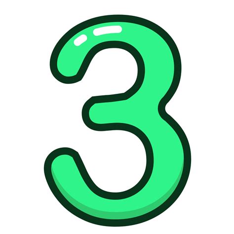 Green Number Numbers Study Three Icon Free Download