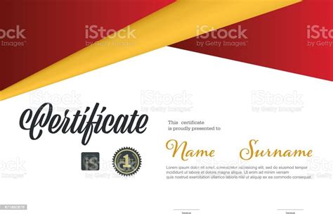Certificate Templatea4 Size Diploma Vector Illustration Stock