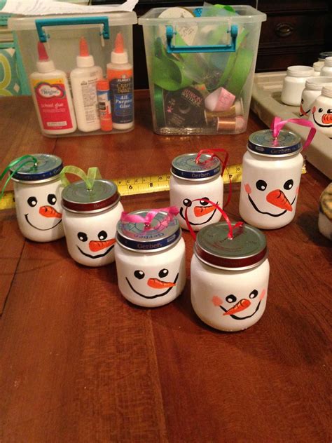 Stare If You Must Baby Food Jar Snowman Ornament How I