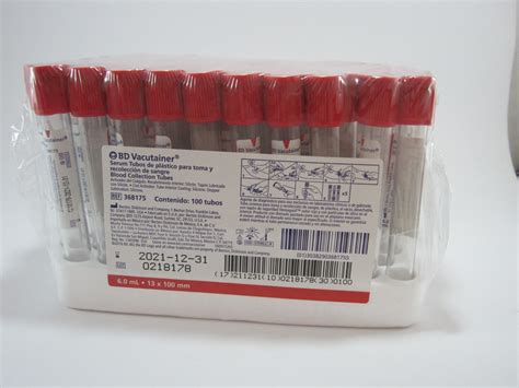 BD134 Tubo Rojo Vacutainer 6ml C 100 Mecorama