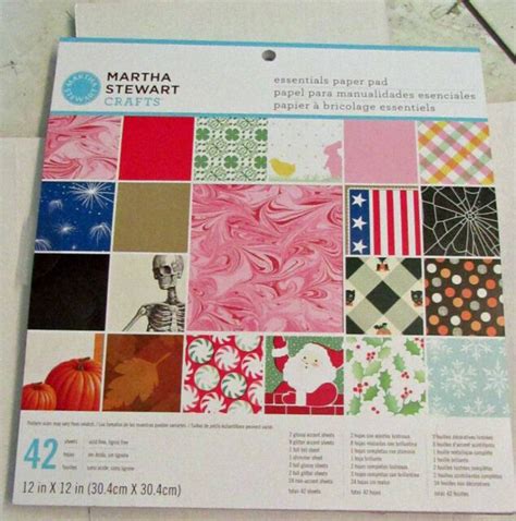 Martha Stewart Large Paper Scrapbook 12x12 Pad Essentials Holidays 42