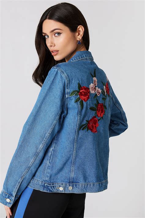 embroidered denim jacket collection custom embroidery