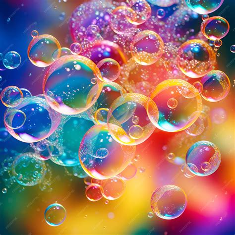 Premium Ai Image Rainbow Bubbles Background Abstract Colorful Backdrop