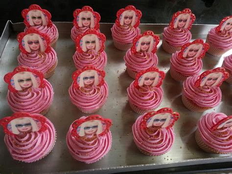 Barbie Themed Cupcakes With Edible Print On Fondant By Probst Willi