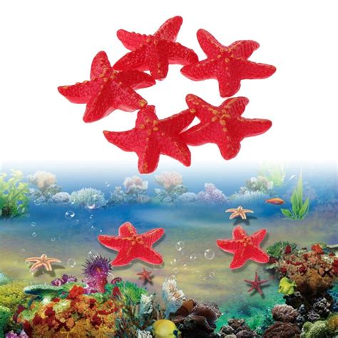 5pcs Fish Tank Artificial Starfish Decor Glow In Dark Aquarium