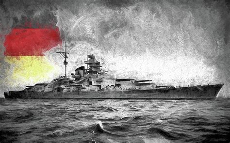 German Battleship Tirpitz Digital Art By Jc Findley Fine Art America