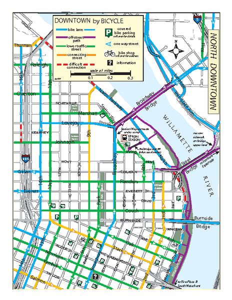 North Downtown Portland Bike Parking Map Portland Or