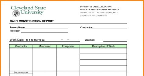 Weekly Construction Progress Report Template Excel ~ Excel Templates