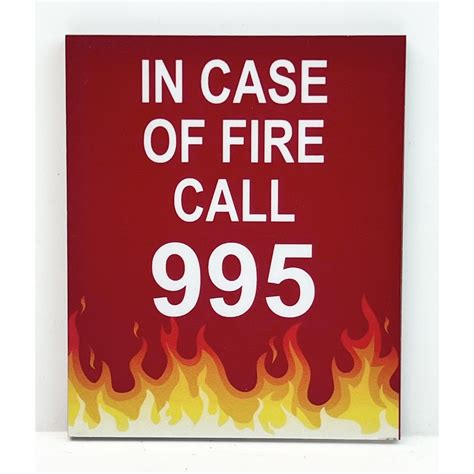 In Case Of Fire Call 995 Signage Shopee Singapore