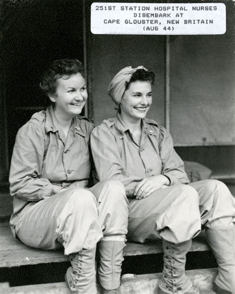 Two Army Nurses Sit On The Steps At Cape Gloucester New Britain In August 1944 The Digital