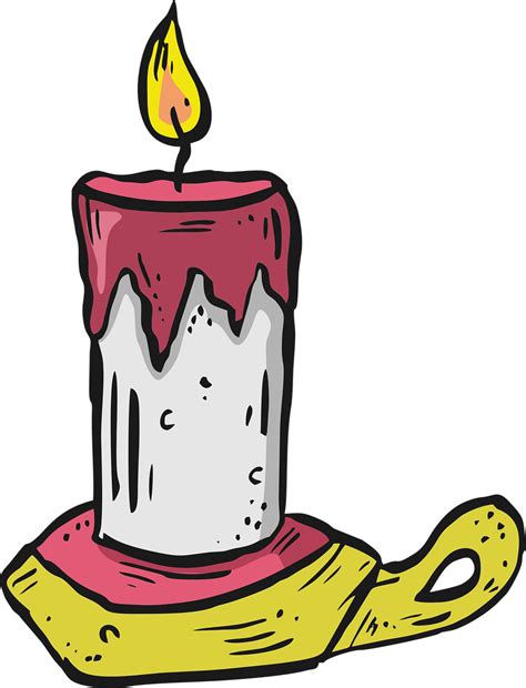 Melted Candle Clipart With Wind