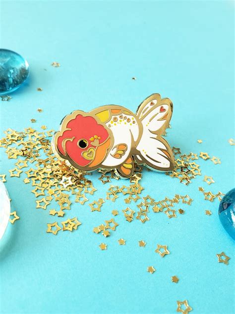 Ranchu Fancy Goldfish Enamel Pin Cute Lucky Fish Lapel Pin Etsy