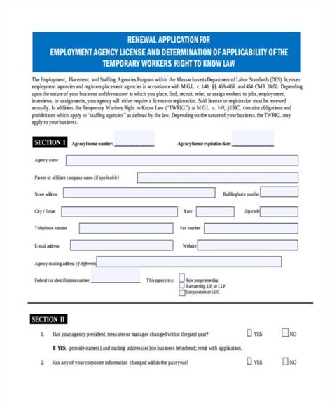Free 9 Sample Employment Renewal Forms In Pdf Ms Word