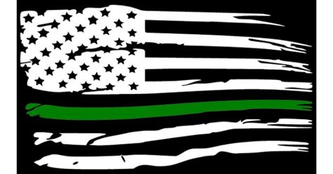 THIN GREEN LINE AMERICAN FLAG DECAL / STICKER 103