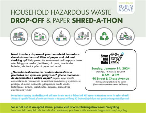 Sunday January 14 Household Hazardous Waste Drop Off And Paper Shred A