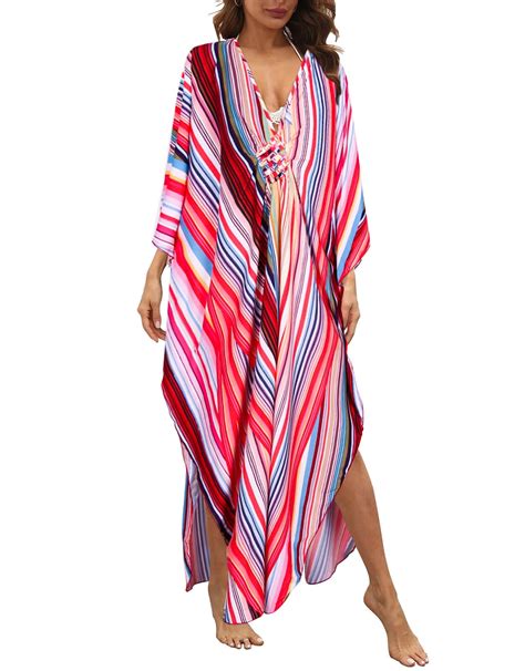 Shermie Plus Size Swimsuit Coverup For Women Summer Sexy Deep V Neck
