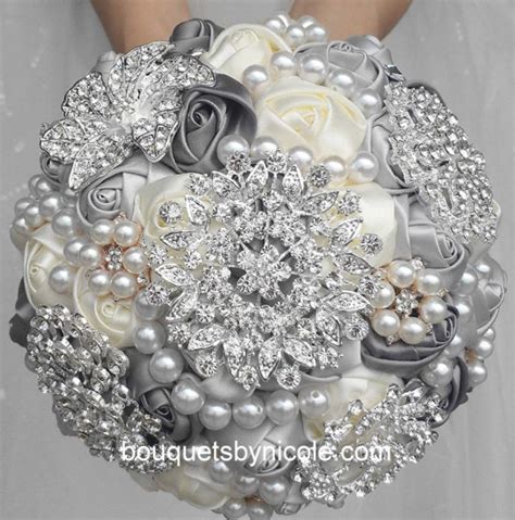 Mone ~ Satin Roses Brooch Bouquet Or Diy Kit Bouquets By Nicole