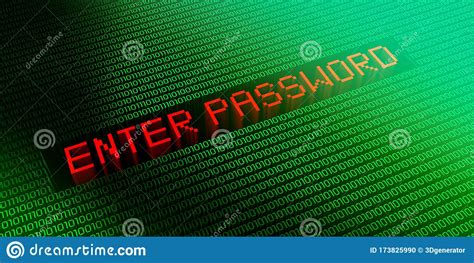 Enter Password Binary Code Concept Stock Illustration Illustration
