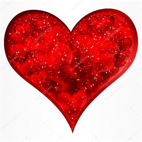 Big Red Glitter Heart Vector — Stock Vector © Olgayakovenko 4444806