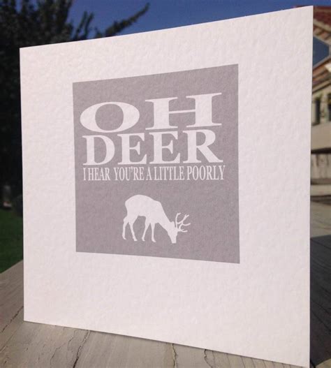 Get Well Soon Card Oh Deer By Greenandco