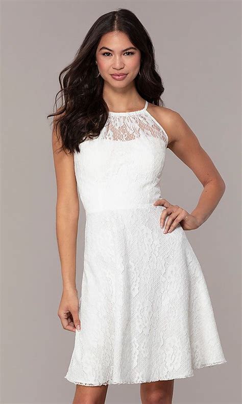 White Lace Short Graduation Dress By Simply White Short Dress